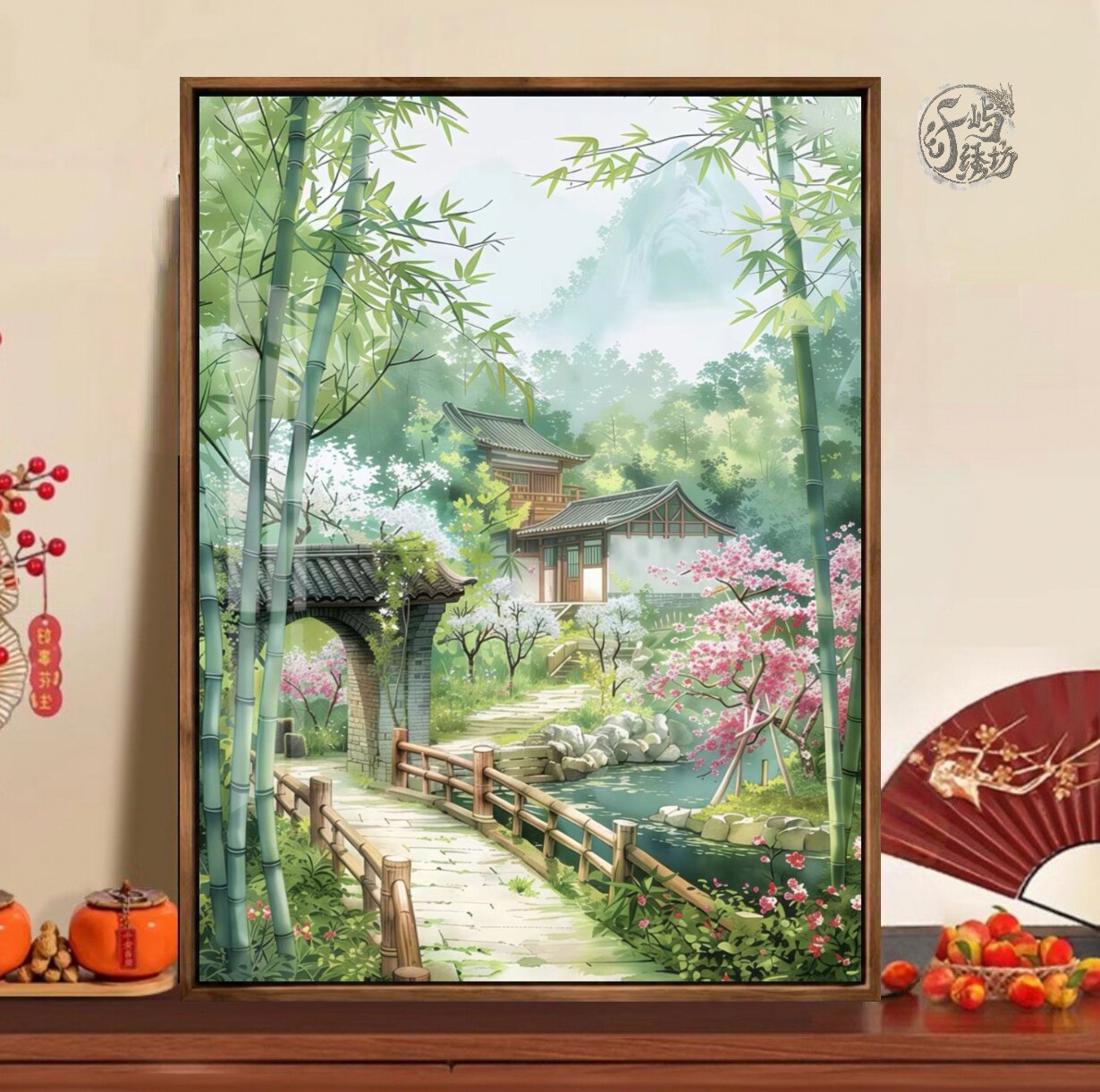 江南古镇十字绣新款高颜值新中式庭院风景线绣客厅玄关diy手工绣