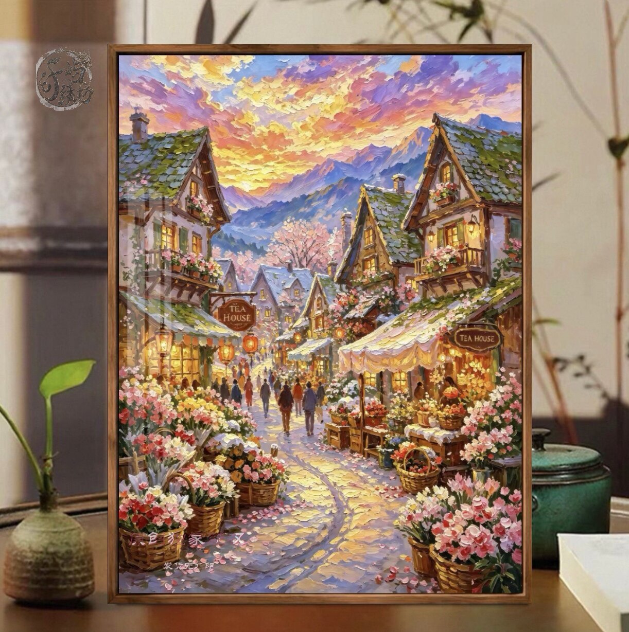梦幻童话小镇十字绣新款高颜值花海街道风景线绣客厅玄关diy刺绣