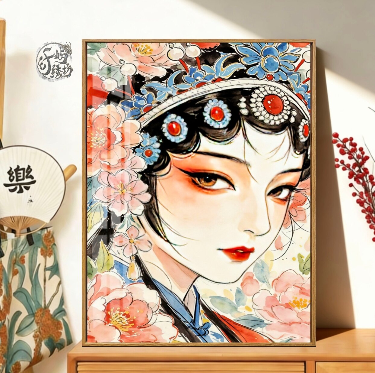 水墨风京剧花旦十字绣新款高级感ins小众艺术线绣客厅卧室diy刺绣