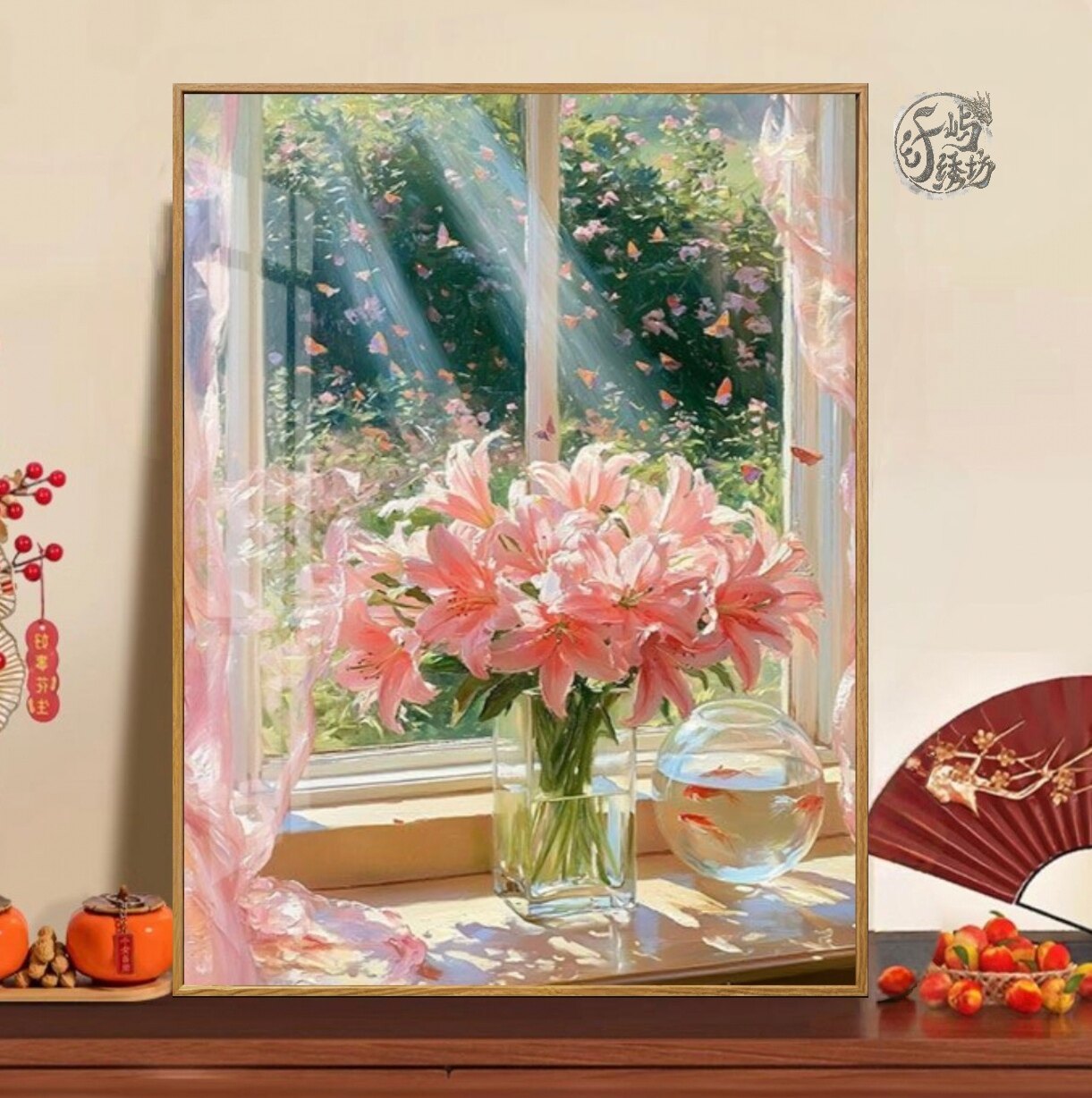 窗台香水百合十字绣新款高级感治愈花卉线绣客厅玄关手工diy刺绣