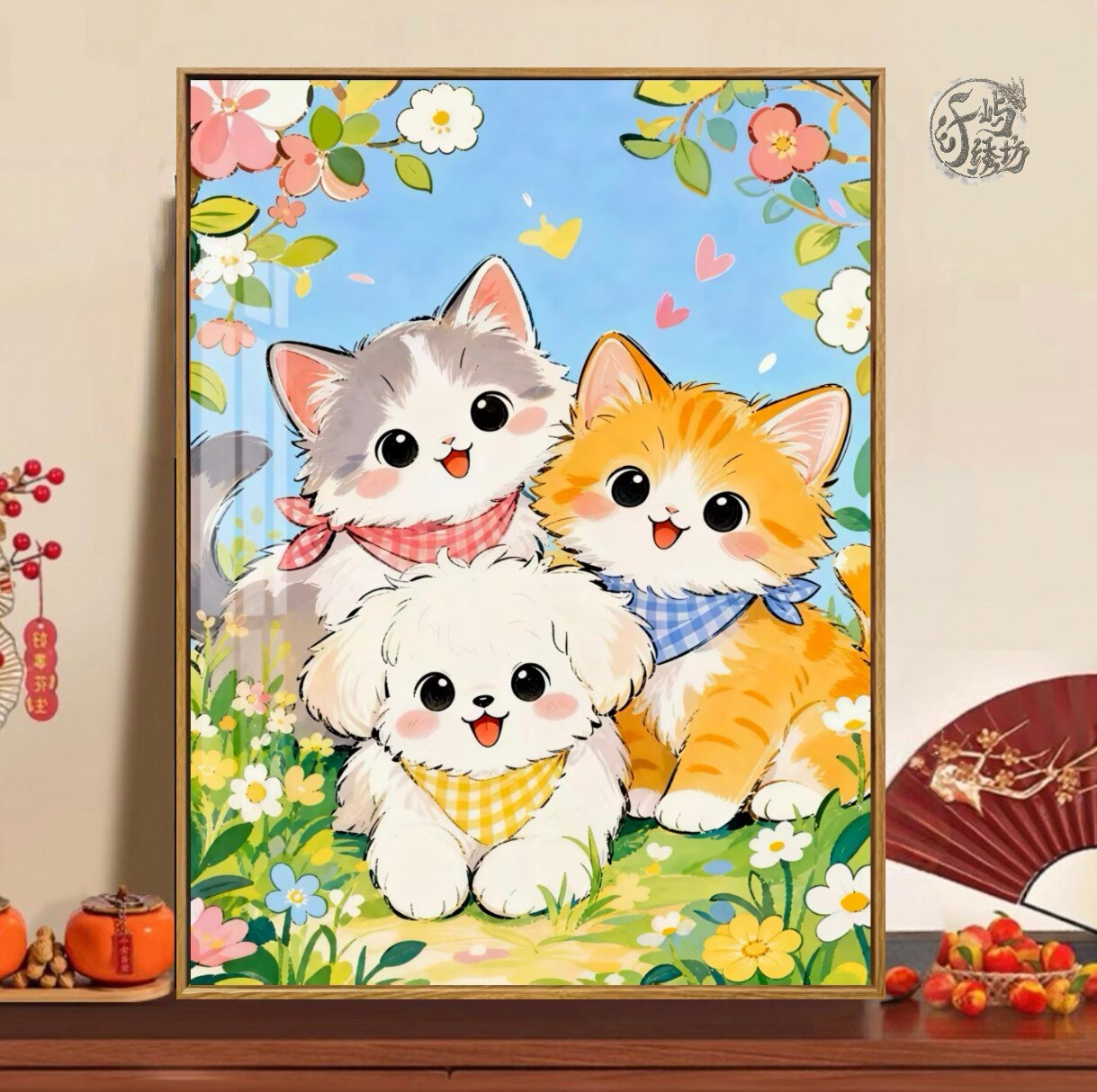 森系可爱猫咪十字绣新款高颜值卡通趣味线绣客厅卧室手工diy小件