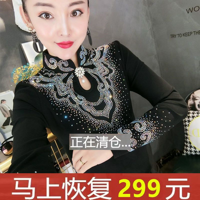长袖通勤常规镶钻其他女T恤