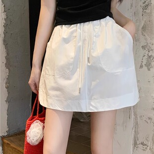 女2026春夏季 半身裙裤 新款 裙短裙子白色工装 子 外穿速干A字裤 短裤