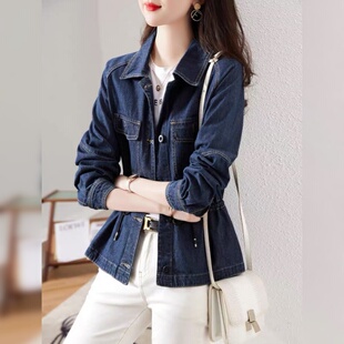 牛仔短外套春秋女款2026新款今年流行爆款小个子拼接工装夹克上衣