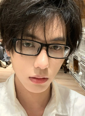 日系痞帅黑框眼镜男款近视窄框小方框人夫感斯文败类黑色眼镜框架