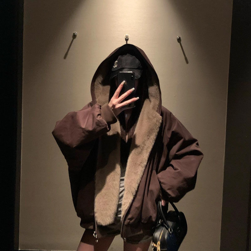 双面穿仿水貂毛加厚保暖男棉服