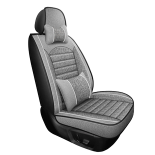 汽车坐垫亚麻座套专用全包围四季通用夏季透气车垫座椅套布艺凉垫