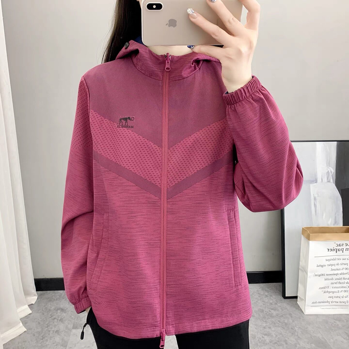 两面穿防风女春秋户外冲锋衣