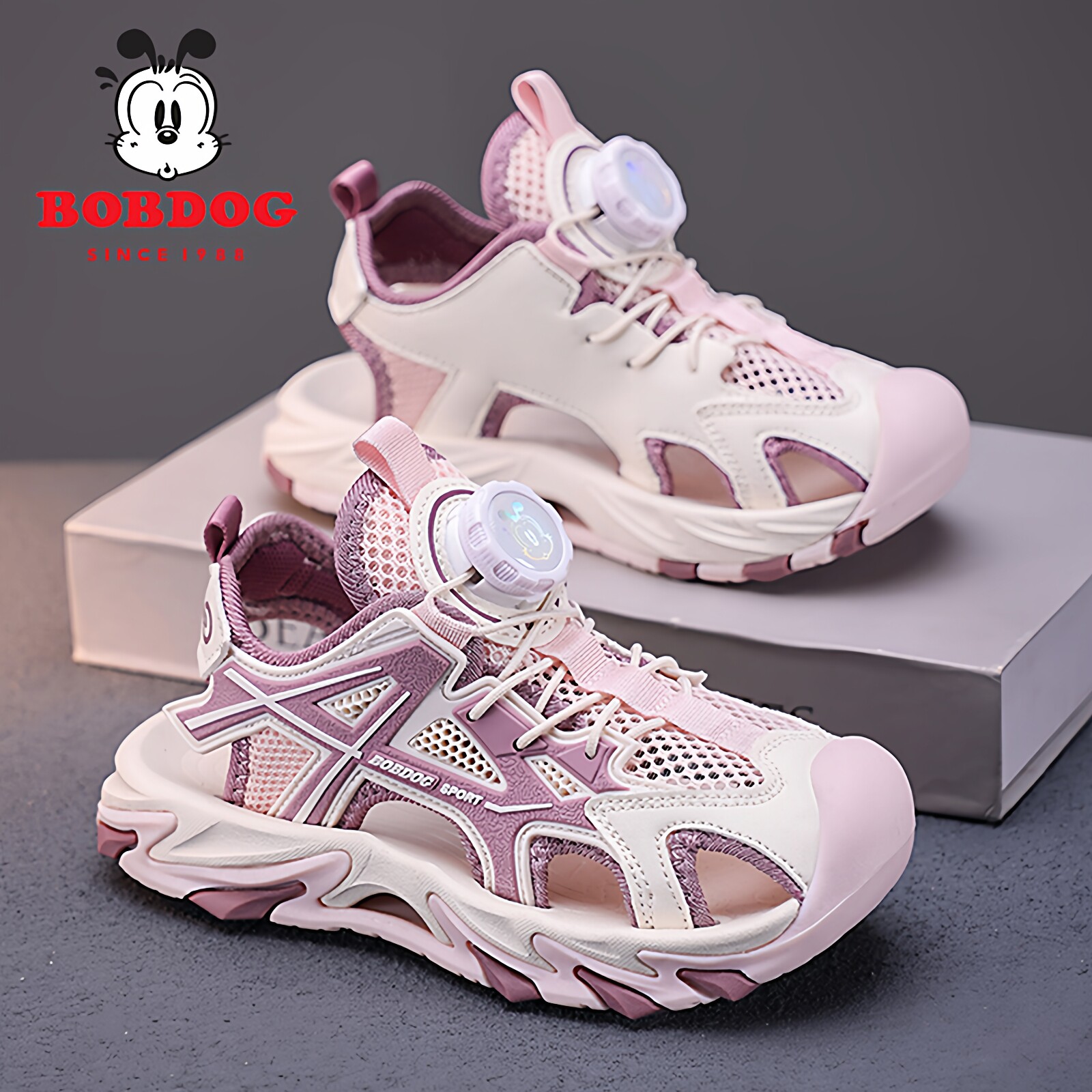 巴布豆夏季女童包头凉鞋防踢防滑公主风户外运动速干儿童沙滩鞋