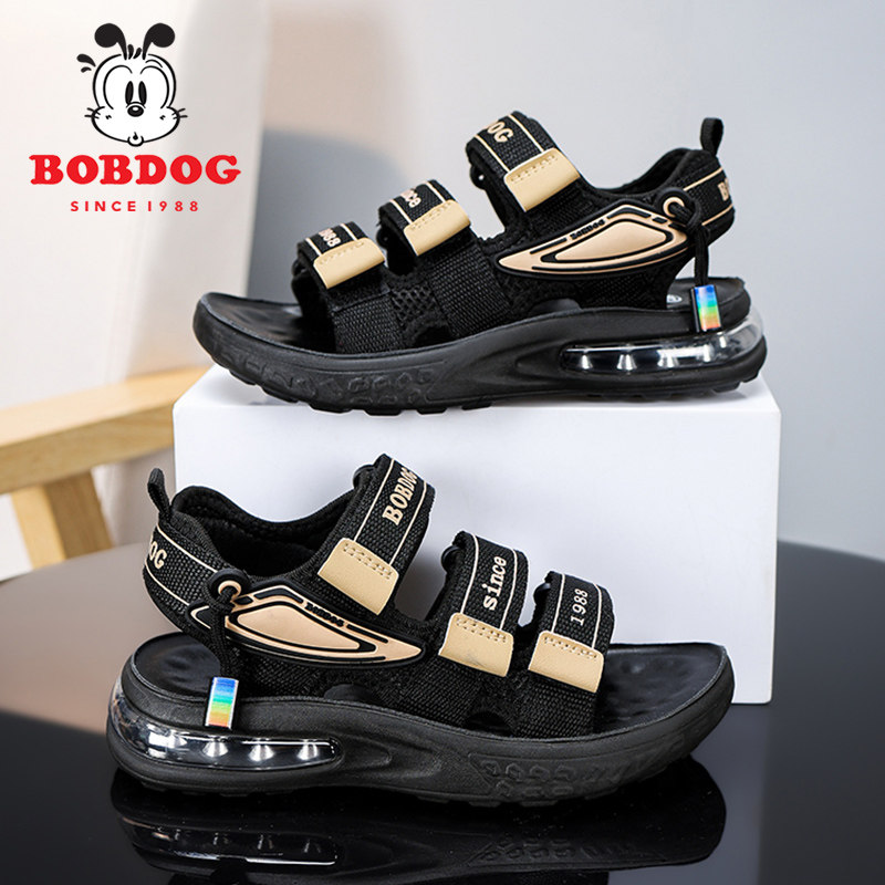 巴布豆男童凉鞋夏季2026新款露趾中大童软底气垫减震儿童沙滩鞋