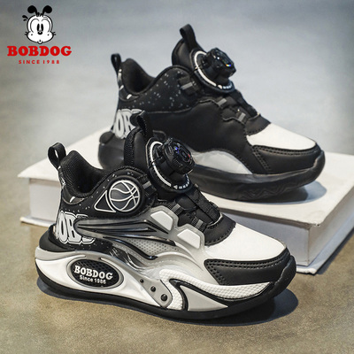 巴布豆男童运动鞋皮面防水秋冬季