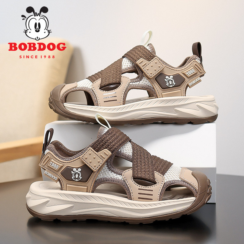 巴布豆男童沙滩鞋2026新款夏季中大童防滑软底韩版儿童包头凉鞋