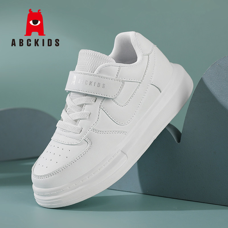 ABCkids儿童小白鞋皮面防水春秋图片