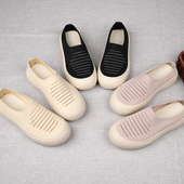 女外穿一脚蹬厚底网面软底休闲舒适妈 透气包头半托鞋 2024新款 夏季