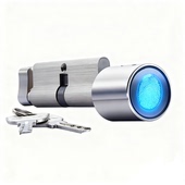 智能锁芯免拆替换防盗门执手大锁芯手机蓝牙APP管理纯铜指纹锁芯