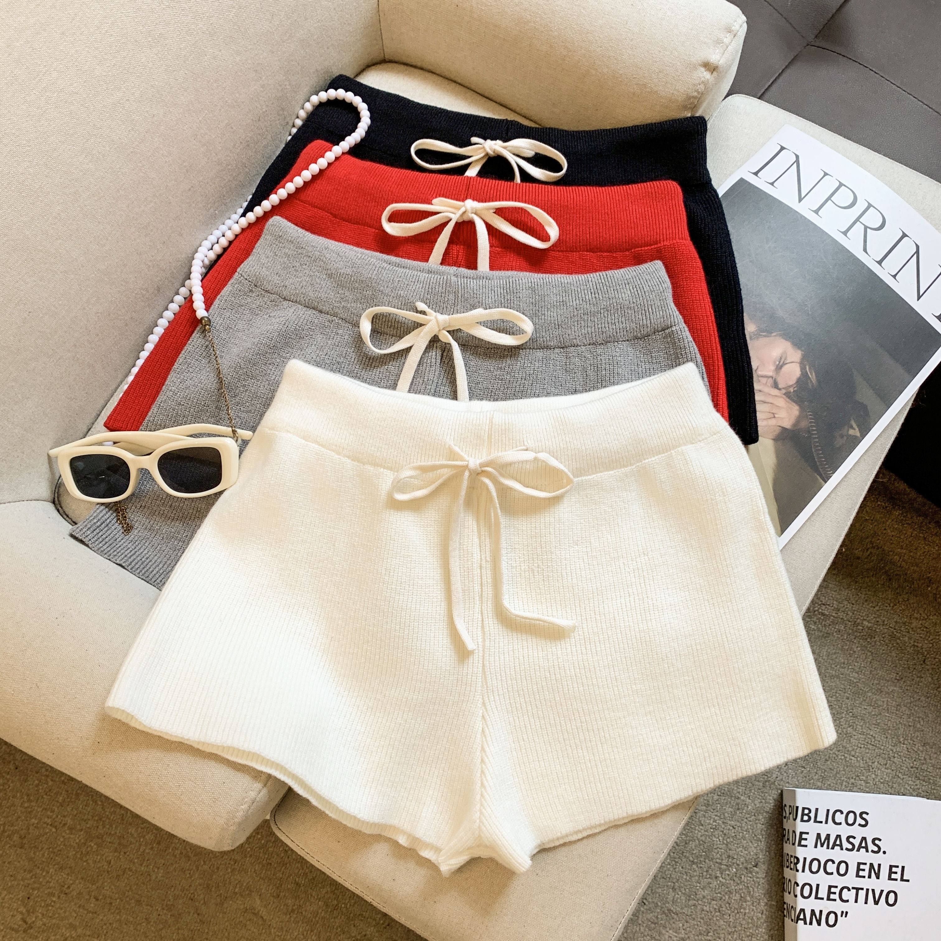 冬季纯欲风低腰针织包臀短裤女休闲裤美式辣妹设计感显瘦弹力裤