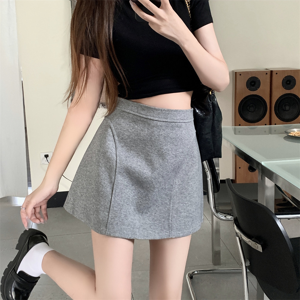 2026夏季美式灰色运动半身裙女新款休闲高腰辣妹小个子a字包臀裙