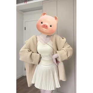 2025新款韩系慵懒风显瘦女毛衣外套女早秋高级感连帽针织开衫上衣