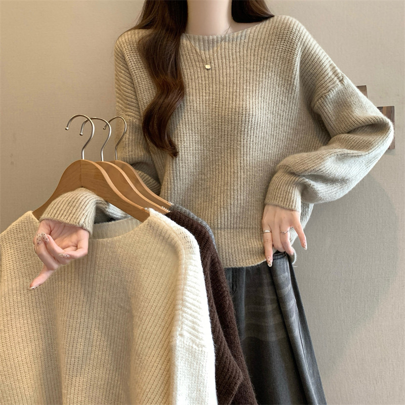 软糯短款套头毛衣女春秋洋气复古慵懒风针织打底衫小个子内搭上衣,女装/女士精品,毛衣,淘宝优惠券,粉丝福利购,淘宝优惠卷