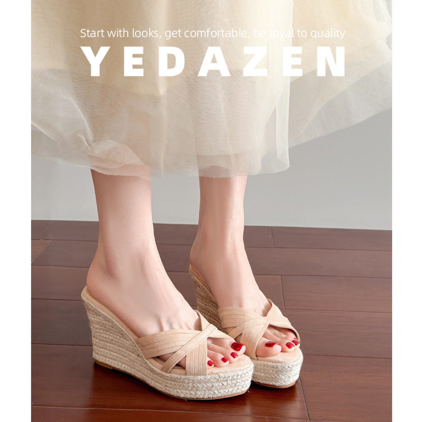 法式坡跟凉鞋女款2026新款绝美凉拖小个子高跟鞋女气质高级不累脚