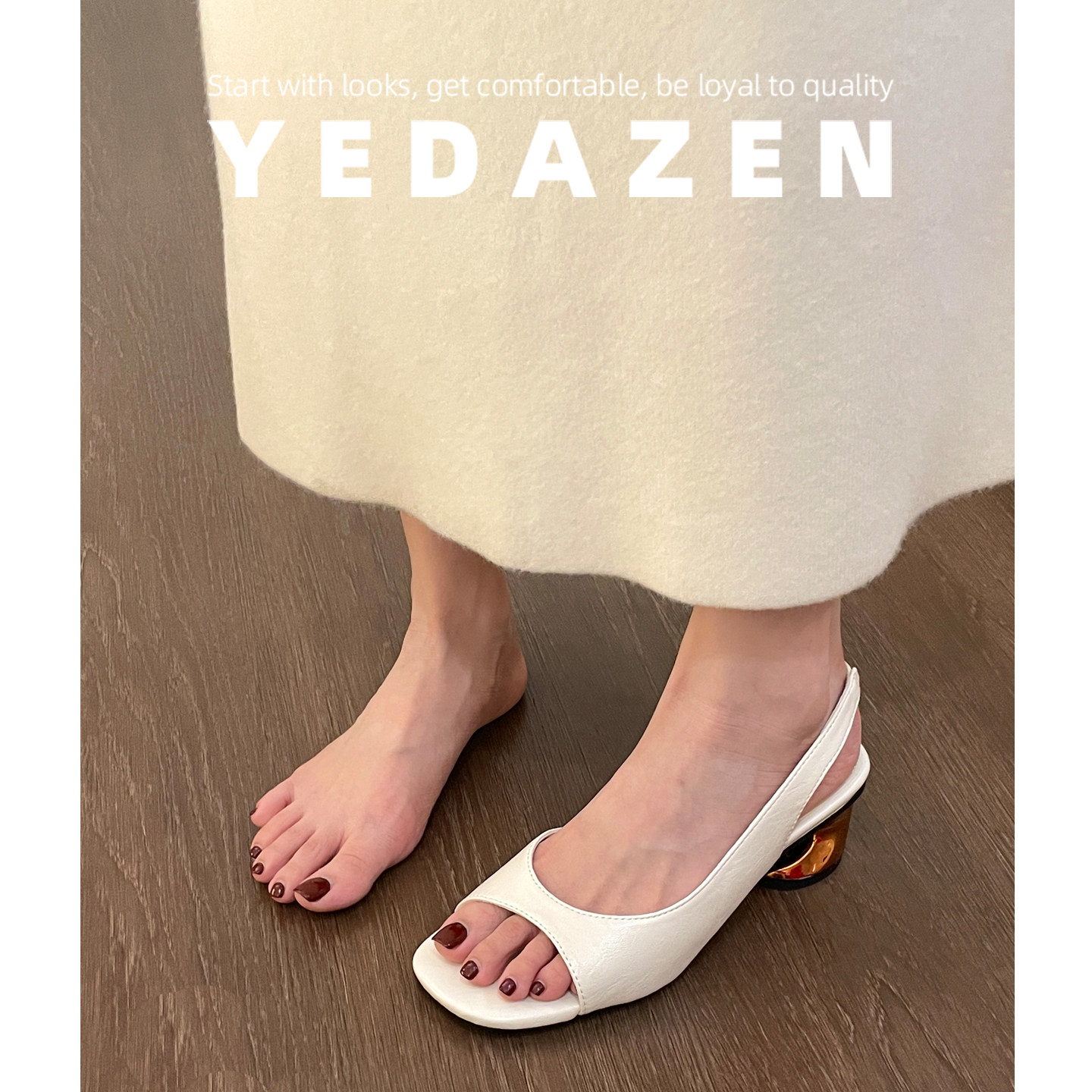 2026超火巨好看凉鞋女夏外穿时尚高级感夏季白色法式小高跟鞋粗跟
