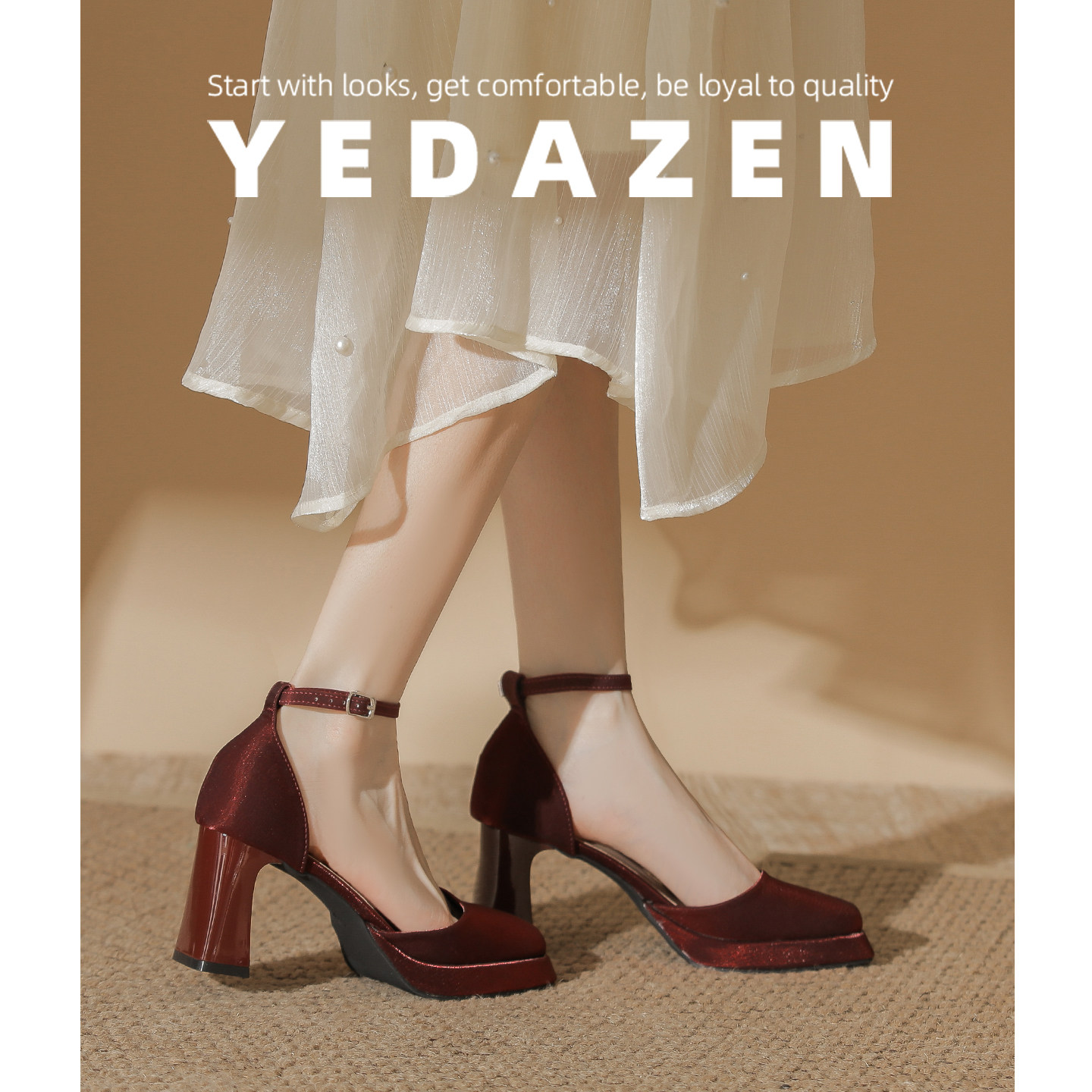 2026新款红色秀禾主婚纱婚鞋新娘鞋好穿不累脚防水台厚底高跟凉鞋