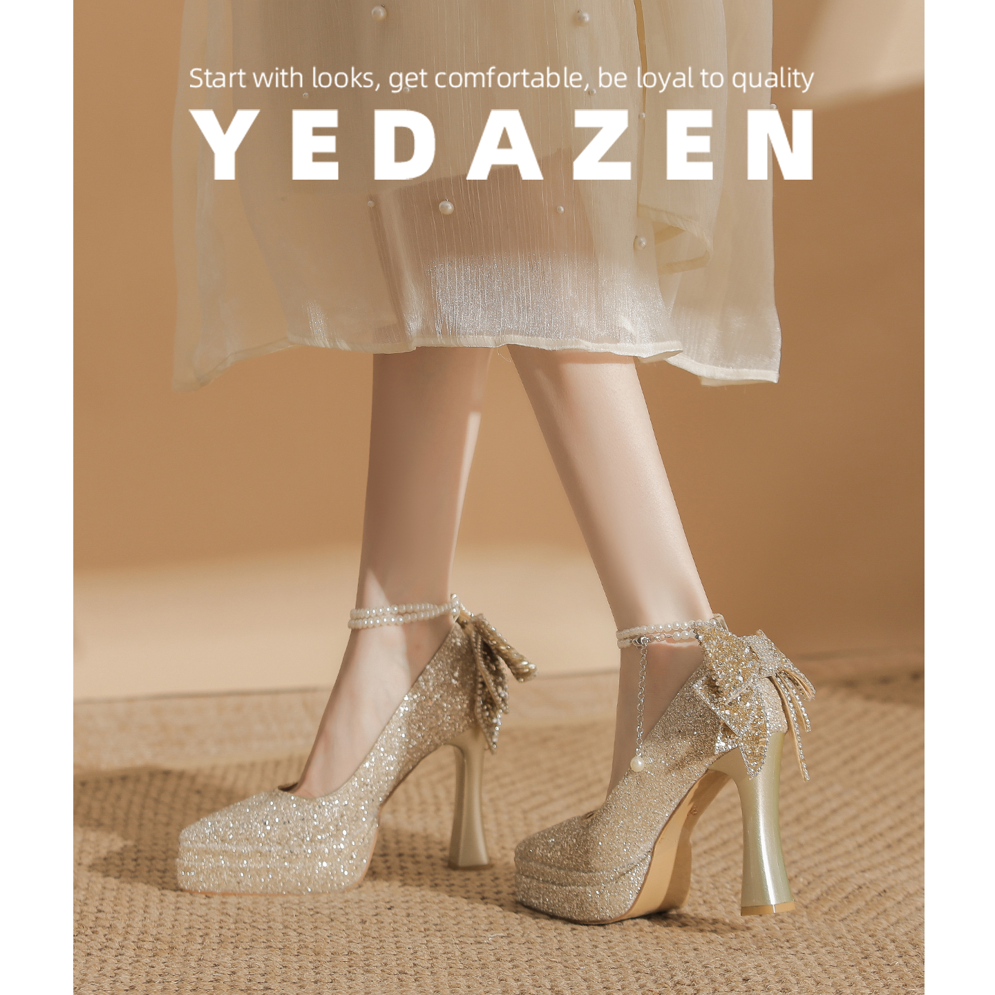 玛丽珍高跟鞋女粗跟婚鞋新娘鞋