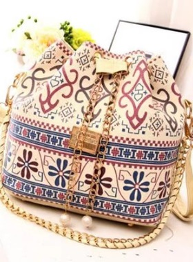 Women bag chain bucket bag canvas shoulder bag women handbag