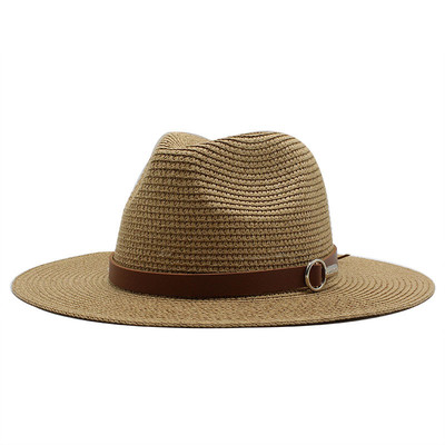 Summer sunscreen travel vacation beach woven cowboy hat草帽