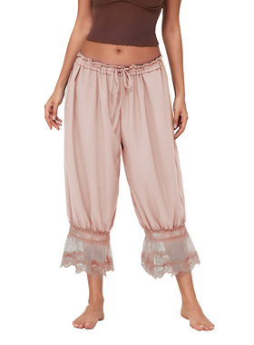 Combhasaki Women's Y2K Loose Fit Bloomers Cropped Pants Draw