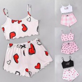 wear Clothes Pajamas Strap Women Set Home Piece Vest Two