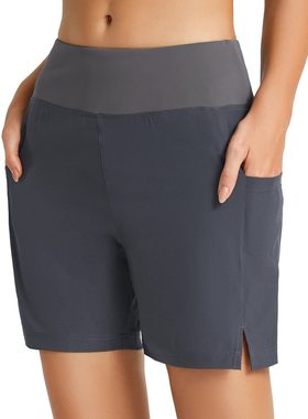 口袋运动短裤女沙滩弹力速干裤