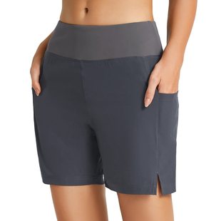 Waisted Quick Shorts Pockets Swimming High Beach Women Dry