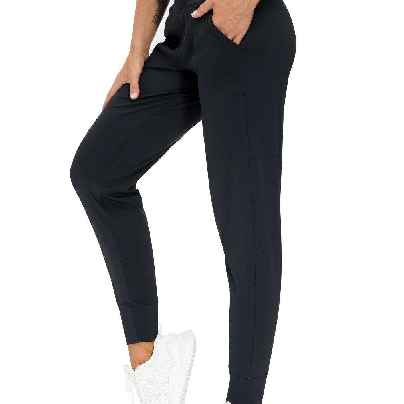 女瑜伽长裤口袋束脚高腰健身K裤