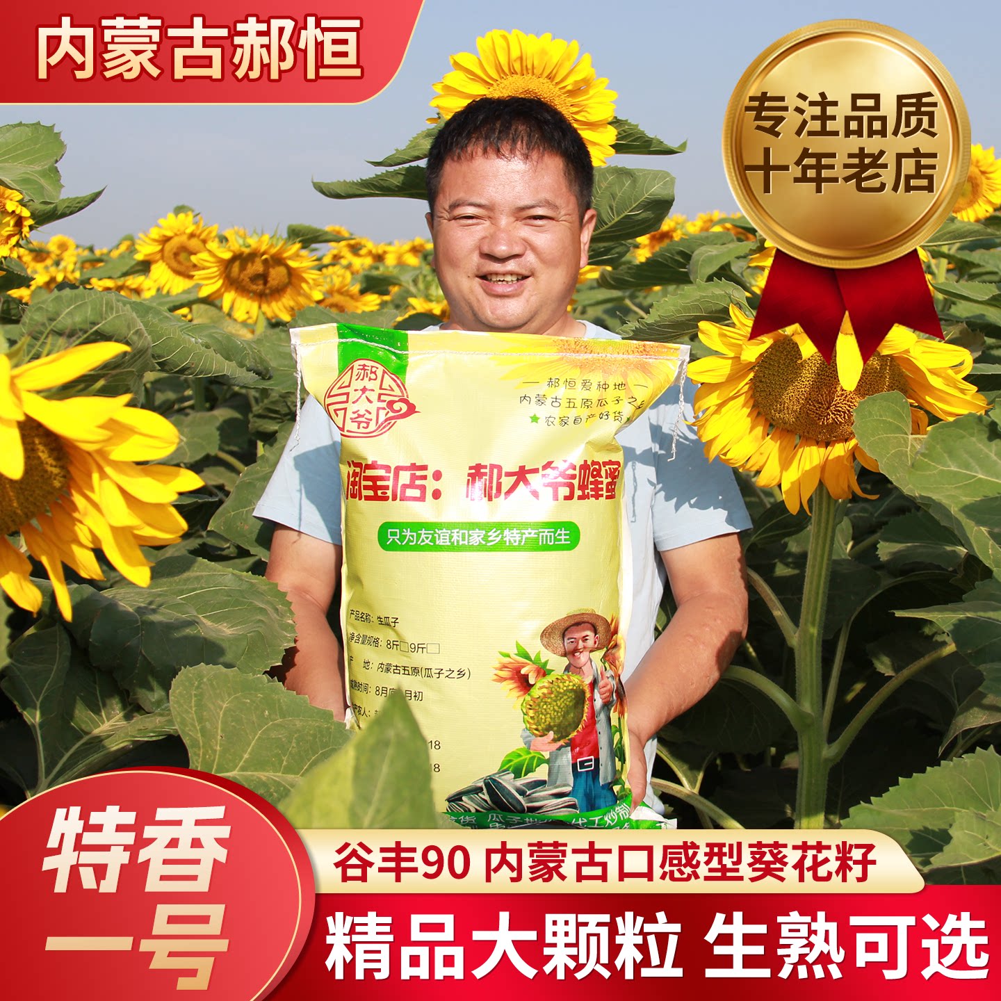 内蒙古生葵花籽谷丰90特香1号大颗粒生瓜子2025年新货原味葵花籽