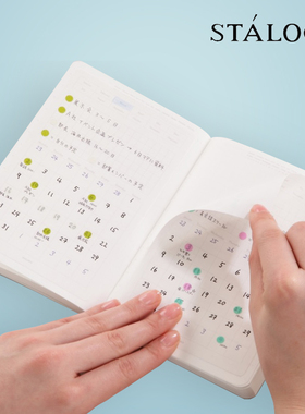 日本STALOGY 可揭式自填月历贴月计划贴纸 A6A5手帐用DIY月历贴
