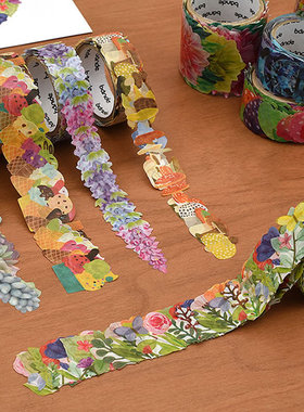 bande和纸胶带 手帐装饰贴纸DIY手工创意胶带 花朵蒲公英自由拼贴