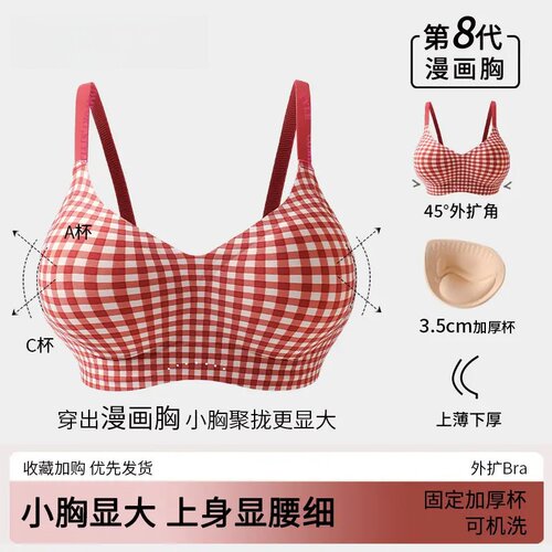 小胸聚拢显大无钢圈收副乳文胸