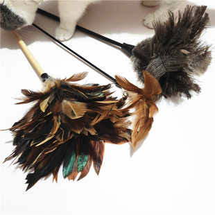 【多省包邮】猫玩具羽毛逗猫棒鸡毛鸵鸟毛互动宠物嗅闻气味丰容
