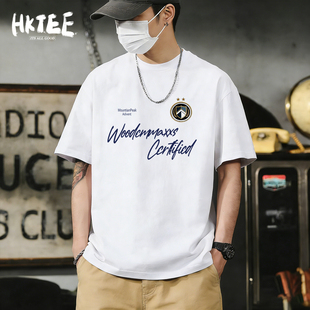 潮牌街头字母印花短袖 重磅纯棉半袖 T恤男士 新款 上衣 2026夏季 美式