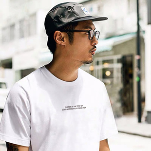 上衣打底衫 夏季 百搭半袖 T恤男潮牌简约宽松大码 体恤 纯棉白色短袖