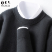 圆领纯色休闲针织毛衣羊毛打底衫 雅戈尔100%羊绒衫 2025秋冬新款 男