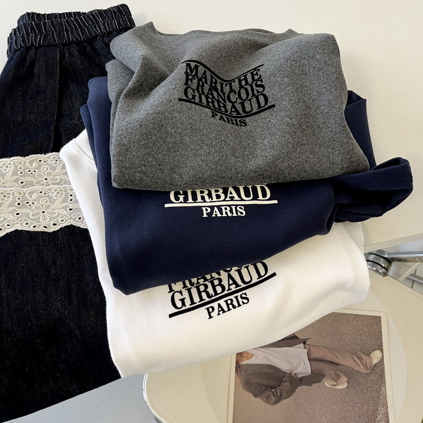 加厚磨毛T气质灰印花t恤打底