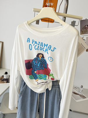 文艺复古印花~白色防晒衣