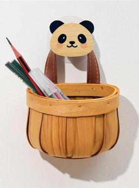 姜蒜收纳筐手工编织收纳篮厨房放葱姜蒜头木编壁挂篮子家用收纳盒