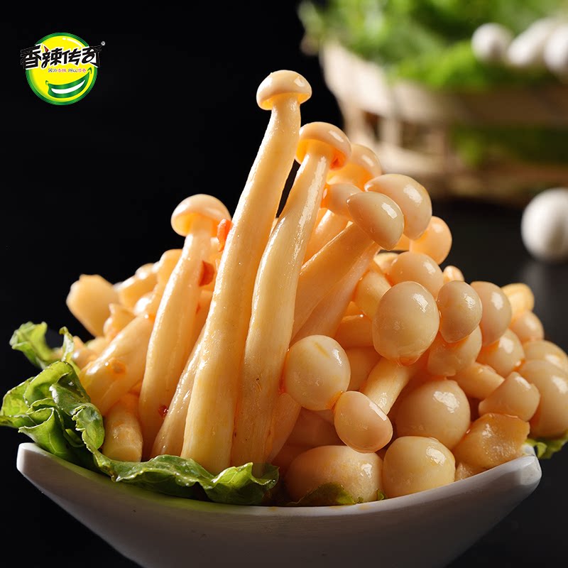 香辣传奇新鲜泡椒味海鲜菇香辣蟹味菇小包装开袋即食山椒小零食