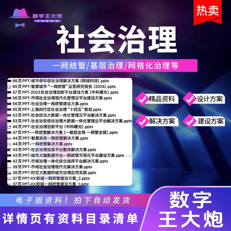 社会治理一网统管解决方案网格统管基层治理县市域街道研究报告