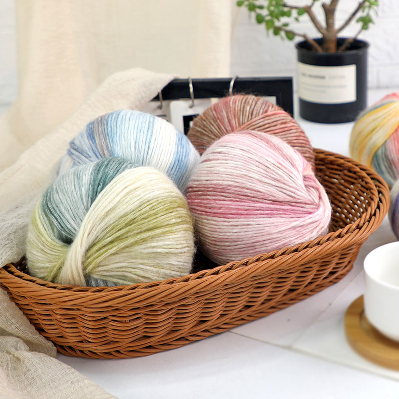 繁星云团渐变色刻棉喷毛纱