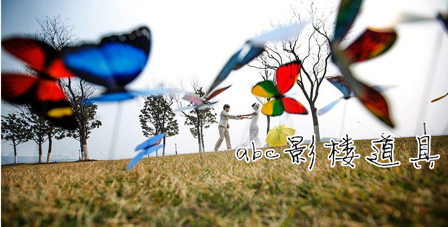 婚纱摄影道具2018年新款影楼外景儿童主题道具头饰仿真蝴蝶12CM