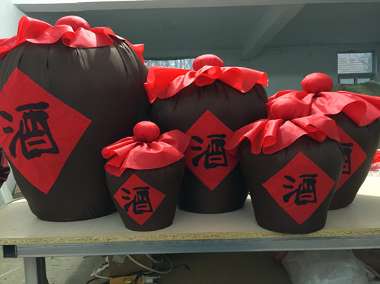 红高粱阿宝九儿舞蹈演出道具酒坛子影视道具舞台仿真布艺酒坛醋坛